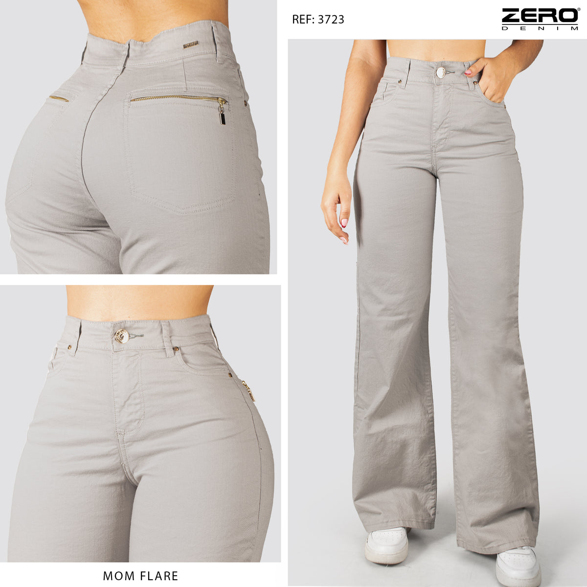 Pantalón Mom Flare Tiro Alto Drill
