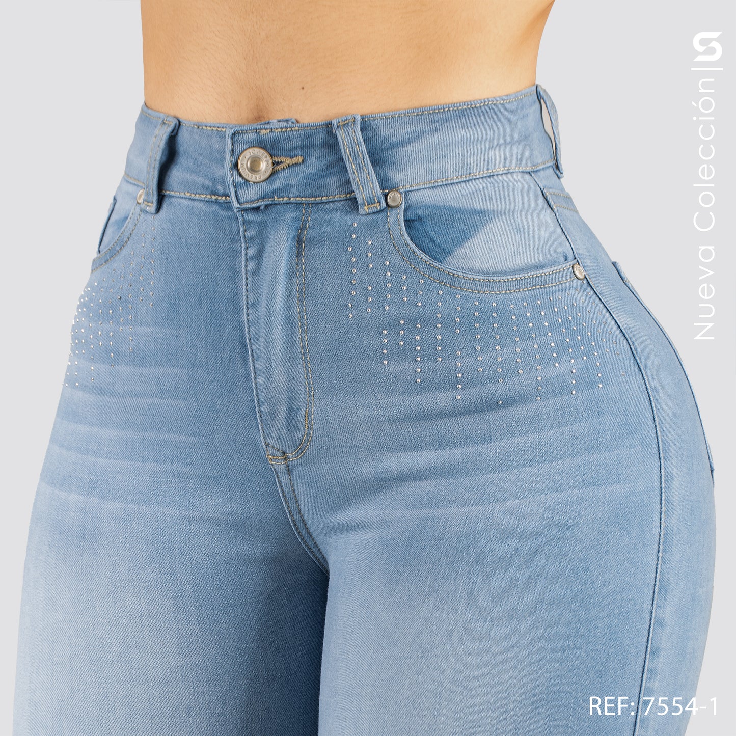 Jeans Skinny Tiro Alto S7554-1