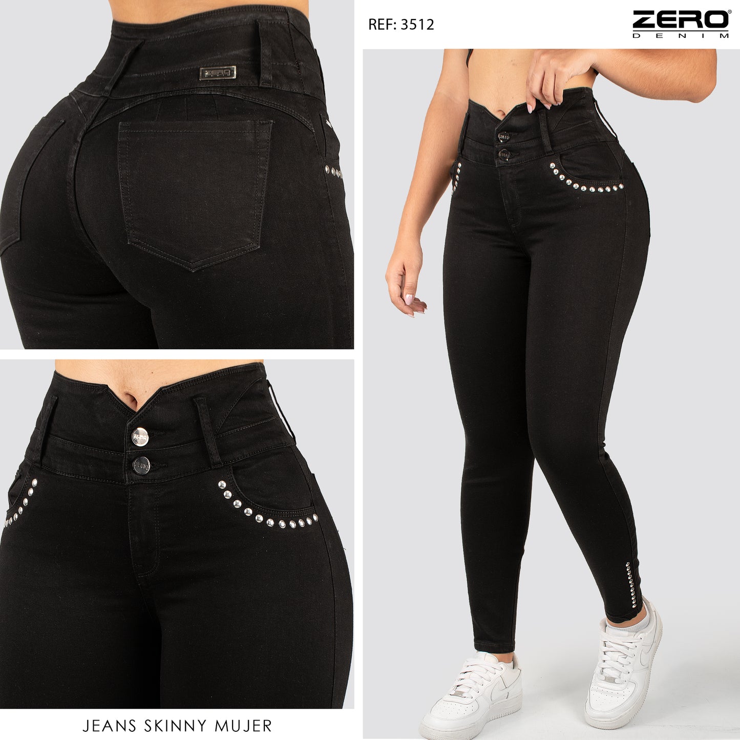 Jeans Skinny Tiro Alto 3512-P