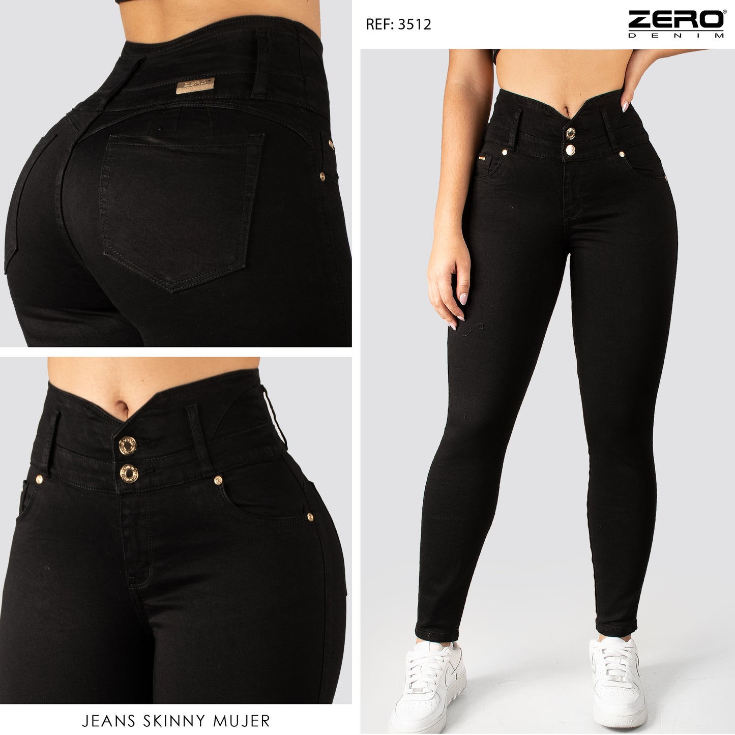 Jeans Skinny Tiro Alto 3512-D