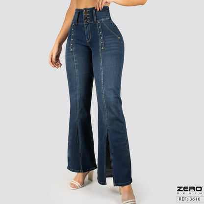 Jeans Mom Flare Tiro Alto 3616