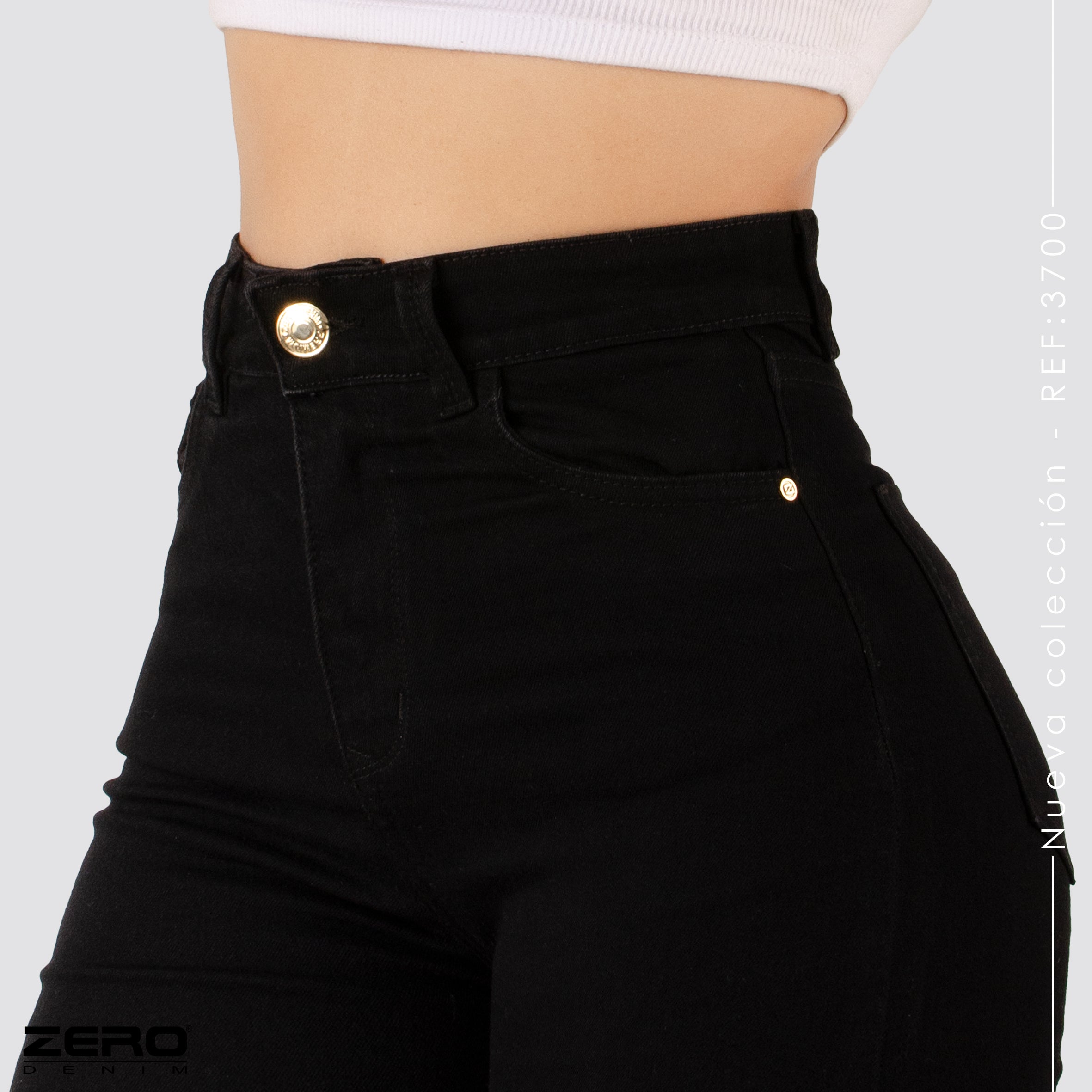 Jeans Mom Bota Ancha Tiro Alto 3700