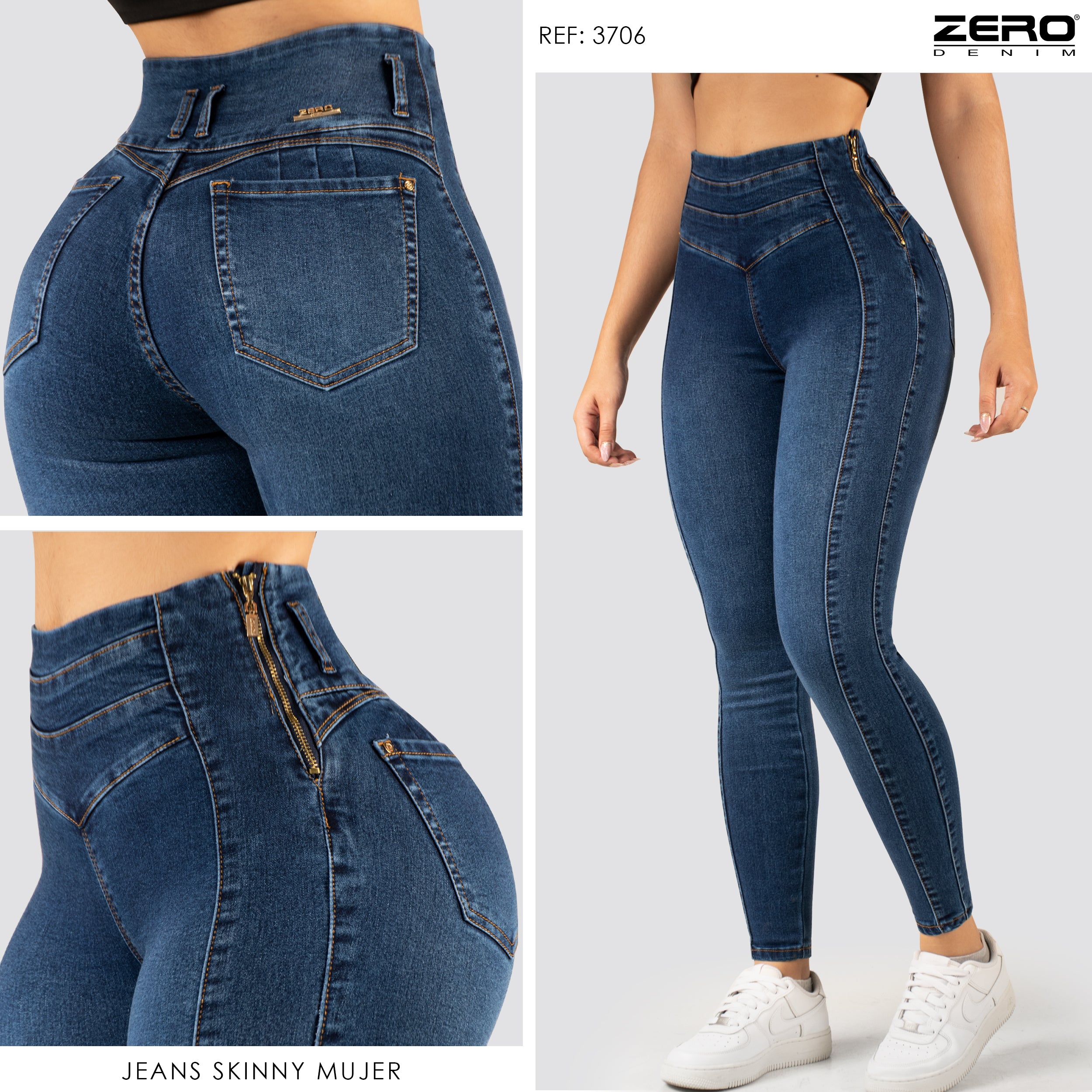 Jeans Skinny Tiro Alto 3706