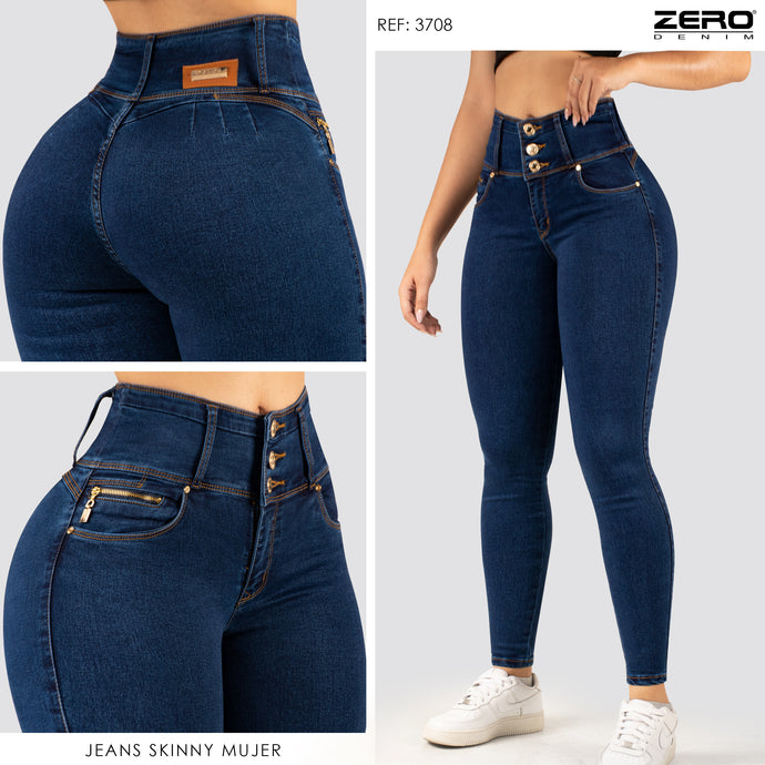 Jeans Skinny Tiro Alto 3708