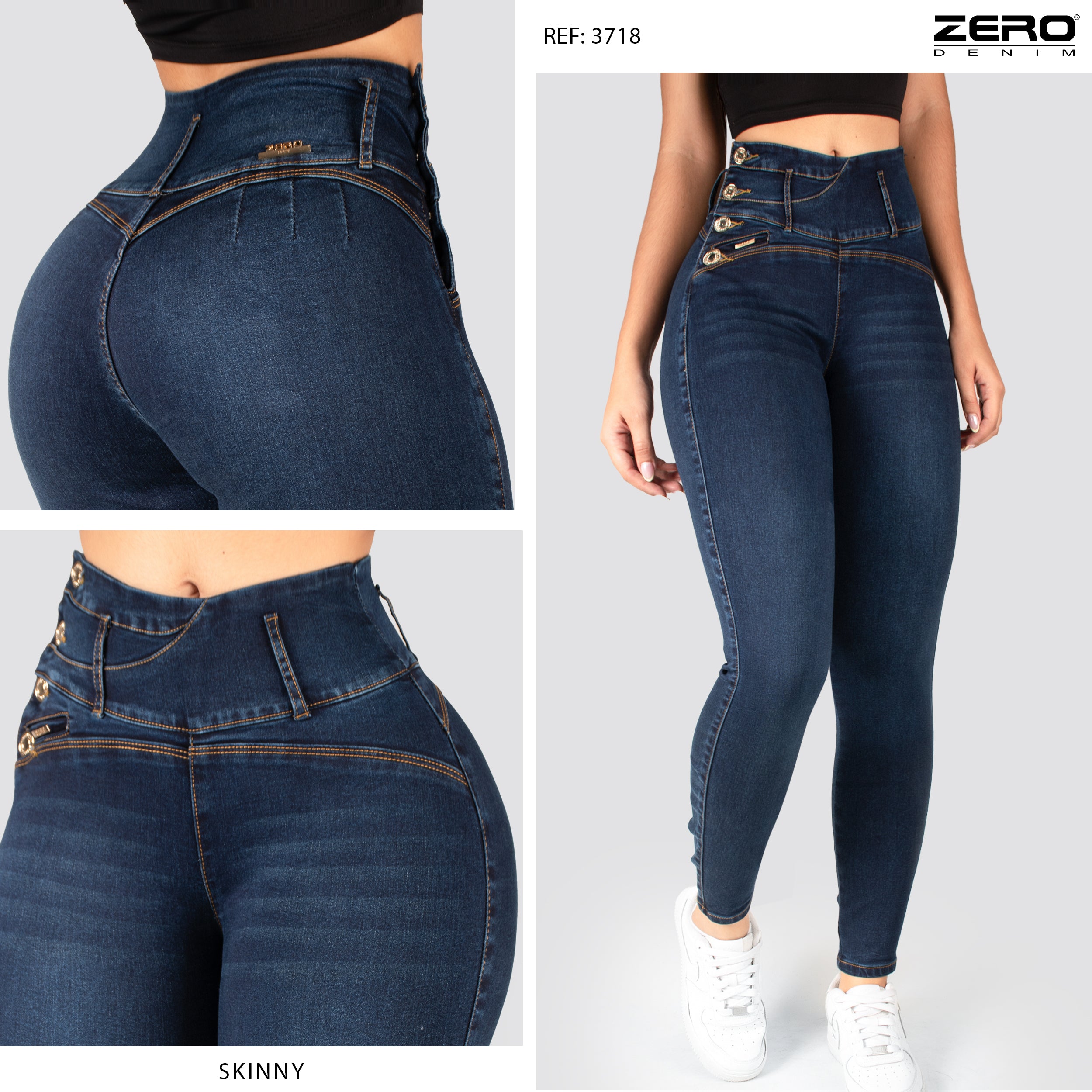 Jeans Skinny Tiro Alto 3718