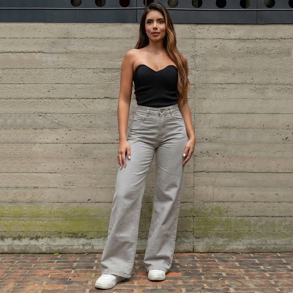 Pantalón Mom Flare Tiro Alto 3723