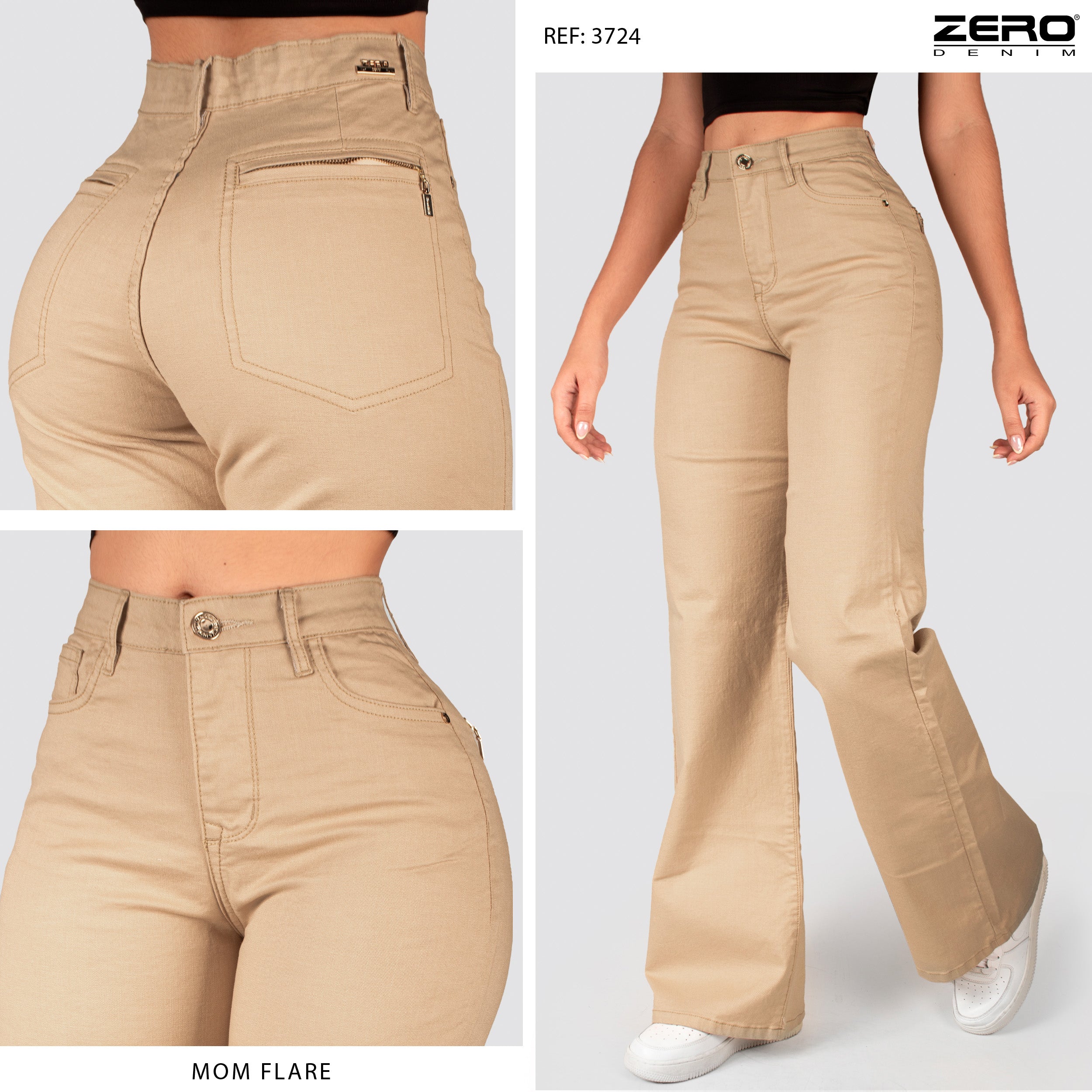 Pantalón Mom Flare Tiro Alto 3724