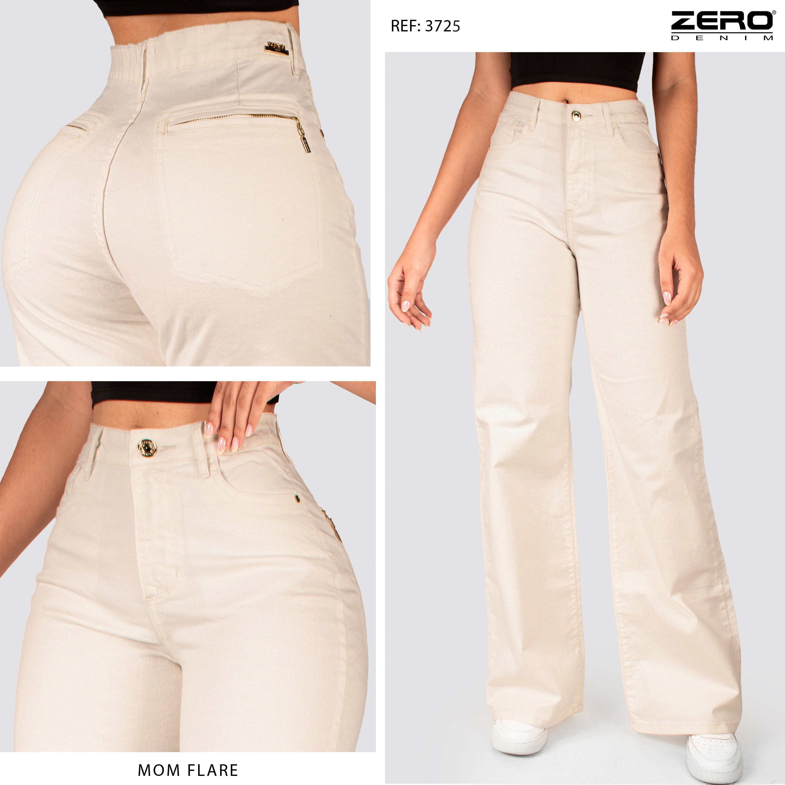 Pantalón Mom Flare Tiro Alto 3725