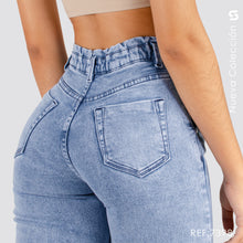 Cargar imagen en el visor de la galería, Mom Jeans Tiro Alto Pretina Resortada S7398