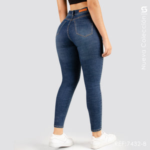 Jeans Skinny Tiro Alto  S7432-B