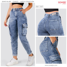 Cargar imagen en el visor de la galería, Mom Jeans Cargo Tiro Alto S7439