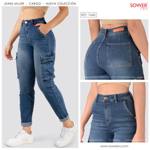 Mom Jeans Cargo Tiro Alto S7440