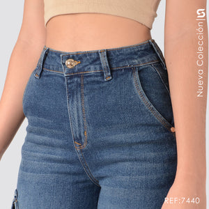 Mom Jeans Cargo Tiro Alto S7440