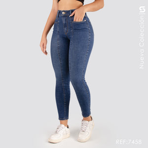 Jeans Skinny Tiro Alto S7458