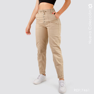 Mom Jeans Kaki Tiro Alto S7461