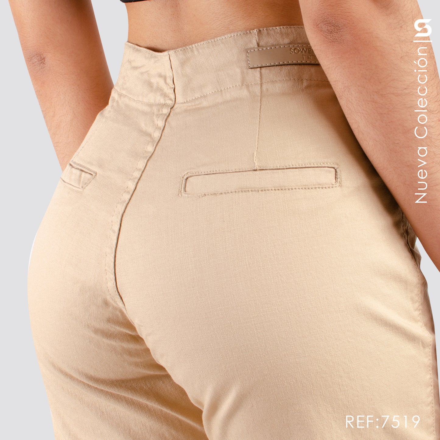 Pantalón Mom Fit Kaki Tiro Alto S7519