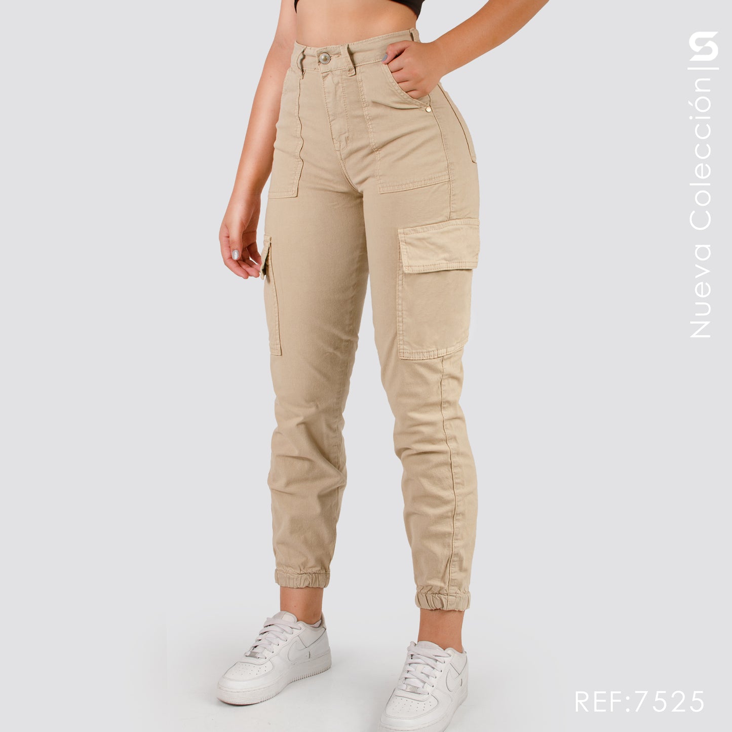 Pantalón Mom Fit Cargo Tiro Alto S7525
