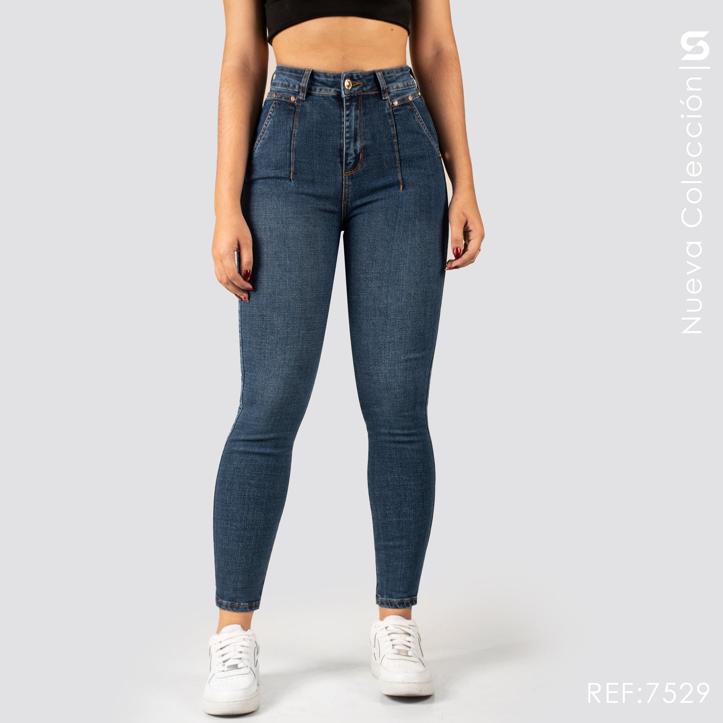 Jeans Skinny Tiro Alto S7529
