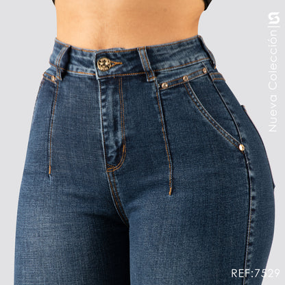 Jeans Skinny Tiro Alto S7529