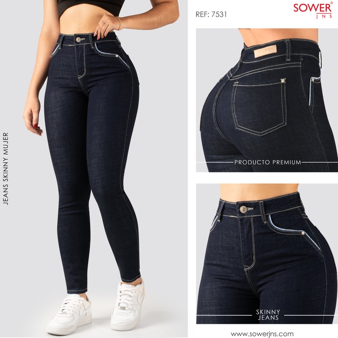 Jeans Skinny Tiro Alto S7531