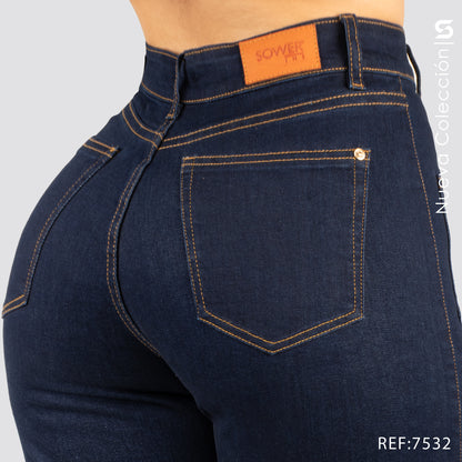 Jeans Mom Flare Tiro Alto S7532