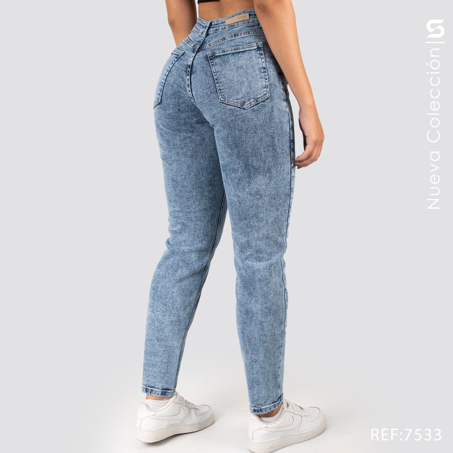 Jeans Mom Fit Tiro Alto S7533