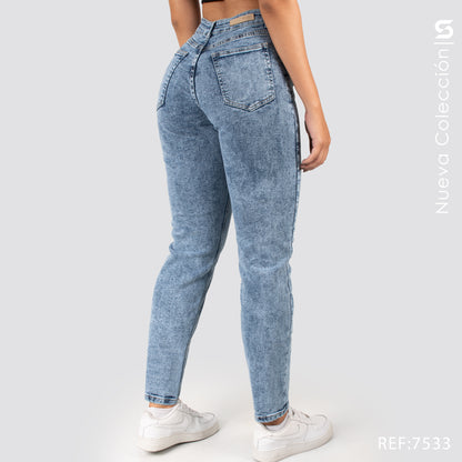 Jeans Mom Fit Tiro Alto S7533