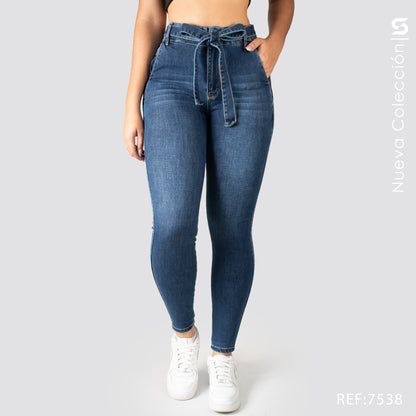Jeans Skinny Tiro Alto S7538