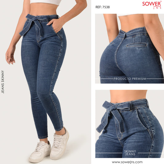 Jeans Skinny Tiro Alto S7538