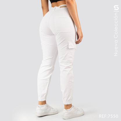 Jeans Mom Fit  Cargo Tiro Alto S7550