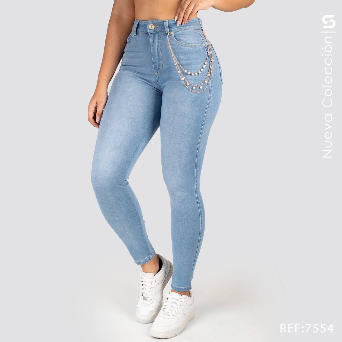 Jeans Skinny Tiro Alto S7554