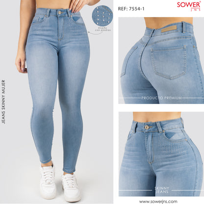 Jeans Skinny Tiro Alto S7554-1