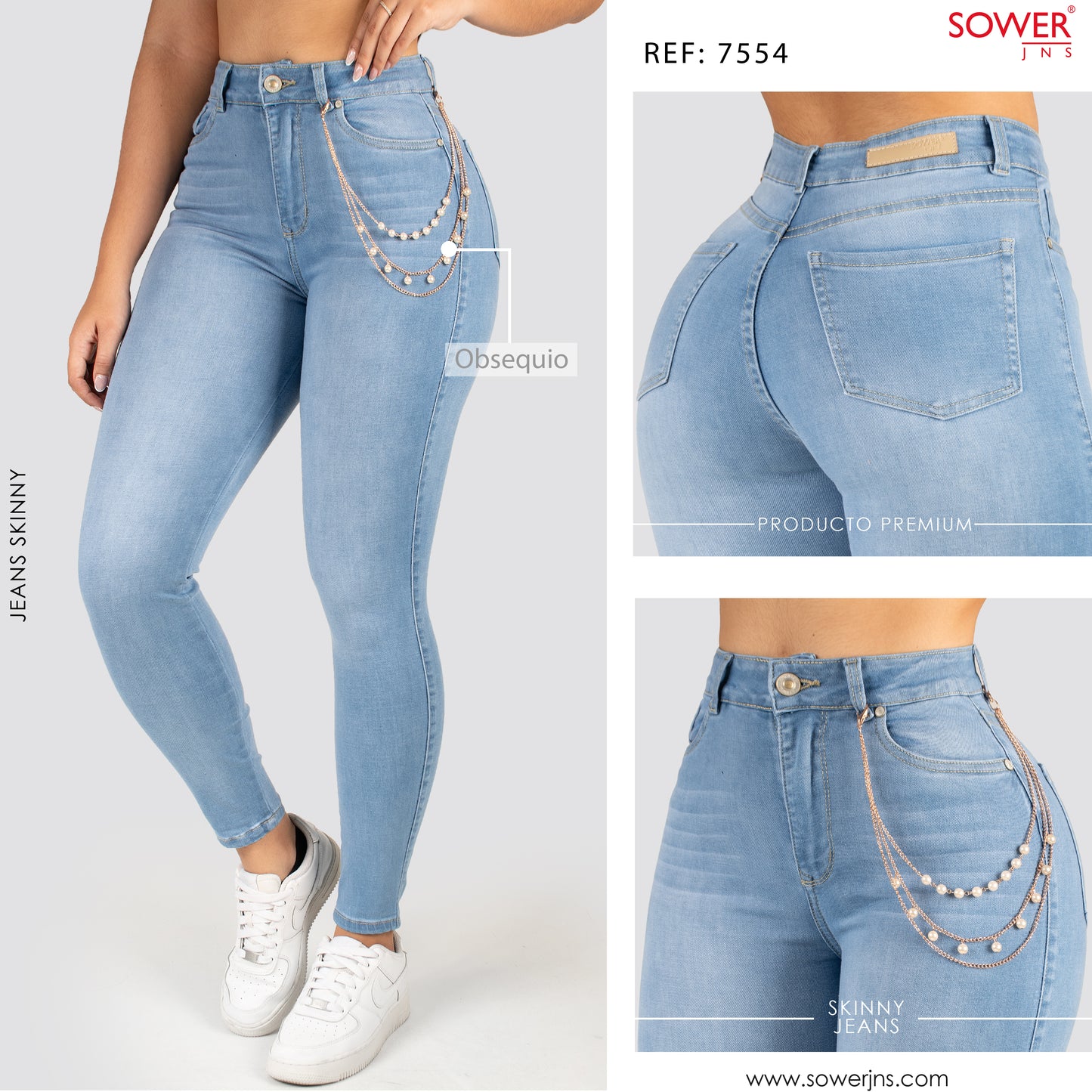 Jeans Skinny Tiro Alto S7554