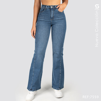 Jeans Mom Flare Tiro Alto S7559