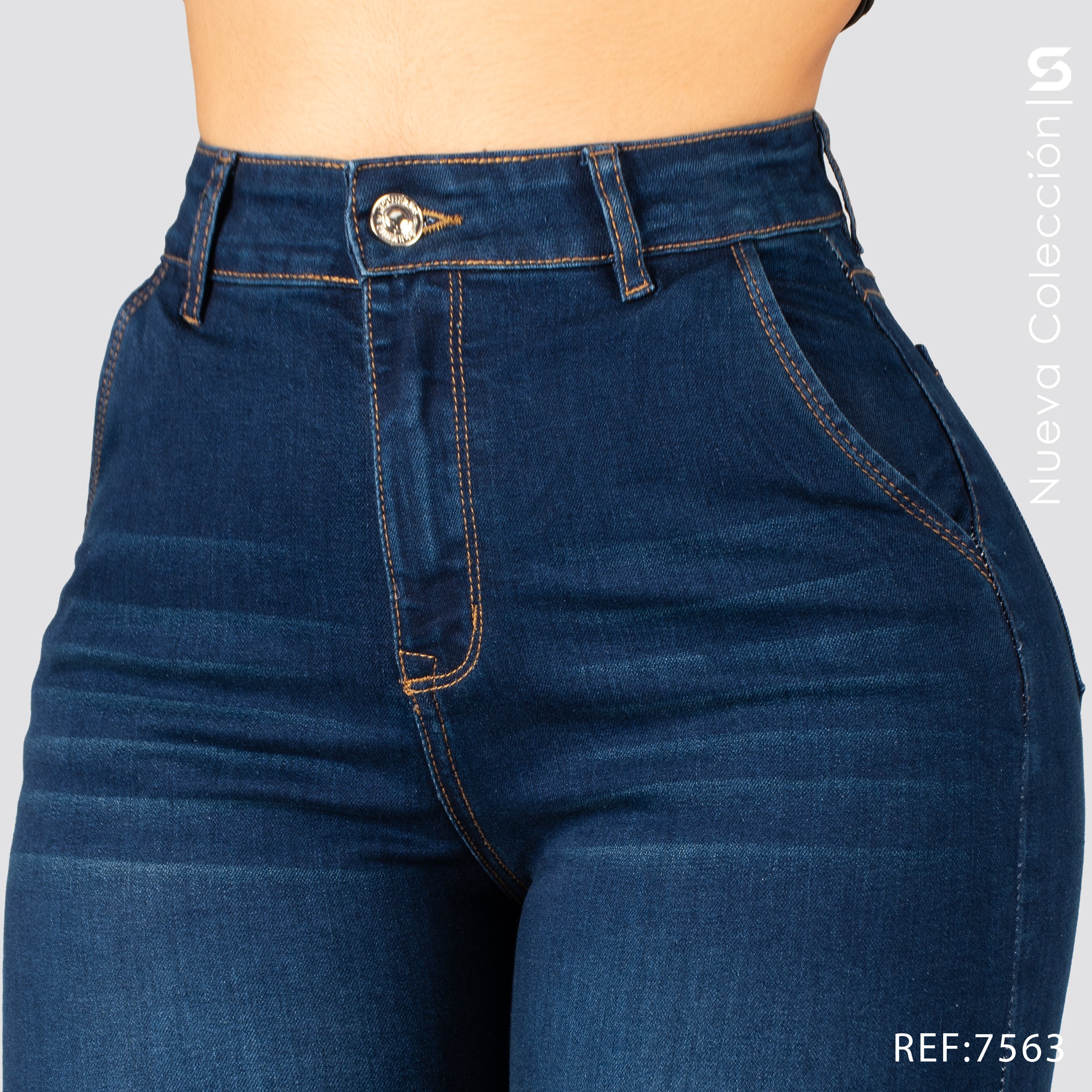 Jeans Mom Bota Ancha Tiro Alto S7563