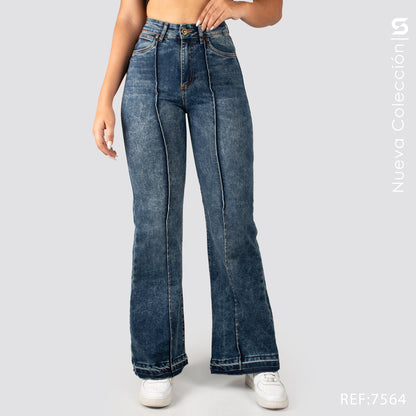 Jeans Mom Flare Tiro Alto S7564