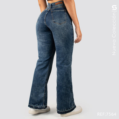 Jeans Mom Flare Tiro Alto S7564