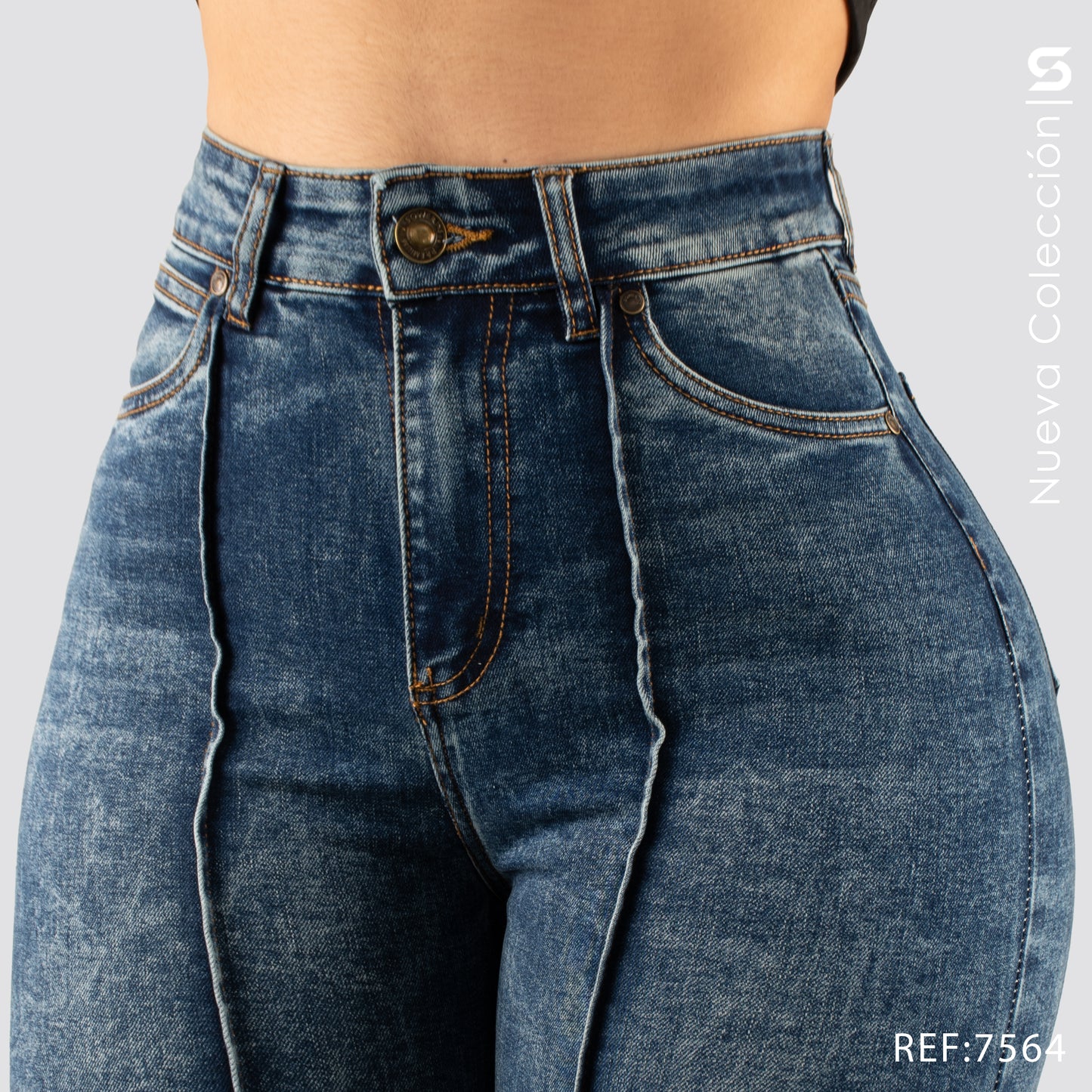 Jeans Mom Flare Tiro Alto S7564