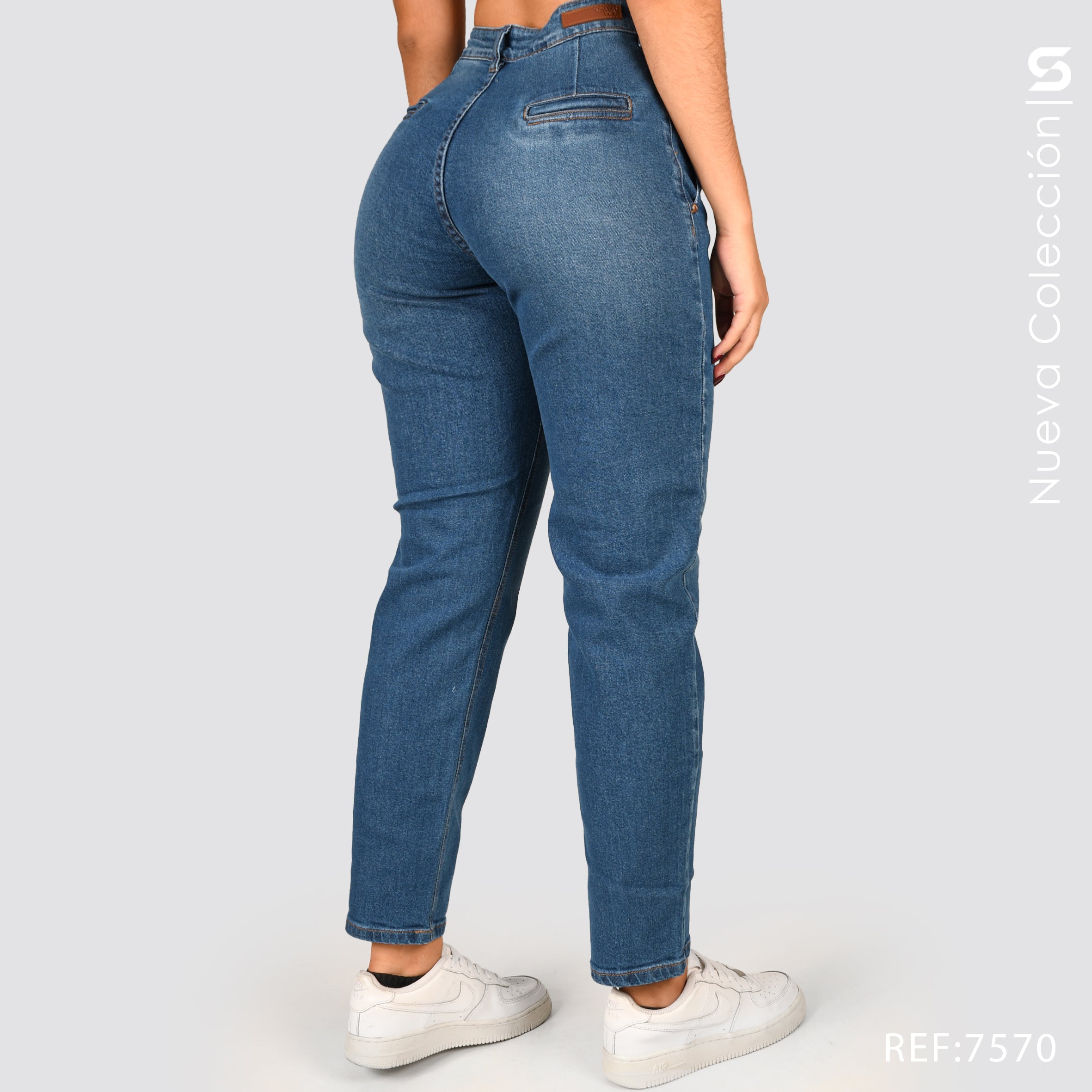 Jeans Mom Fit Tiro Alto S7570