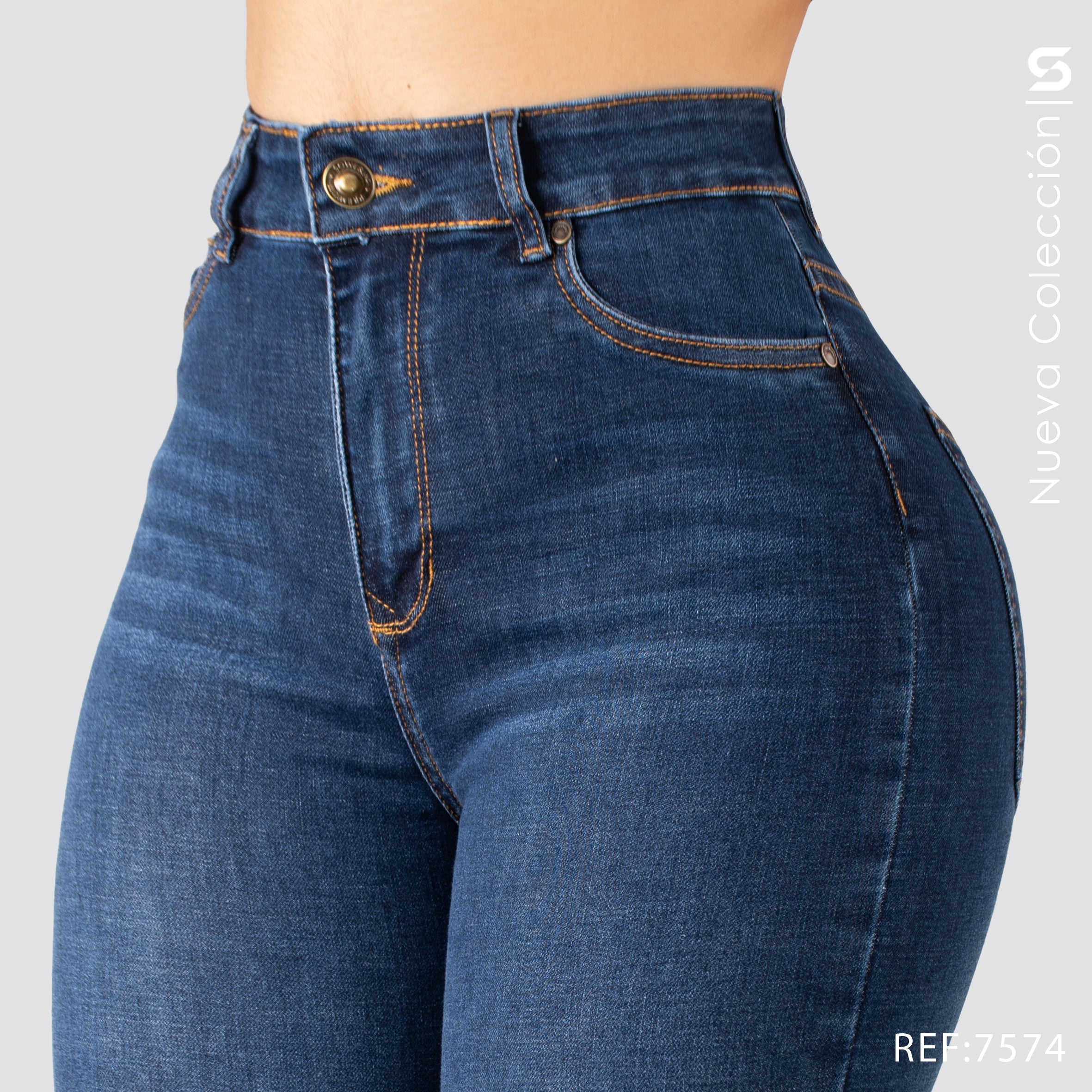 Jeans Mom Bota Ancha Alto S7574