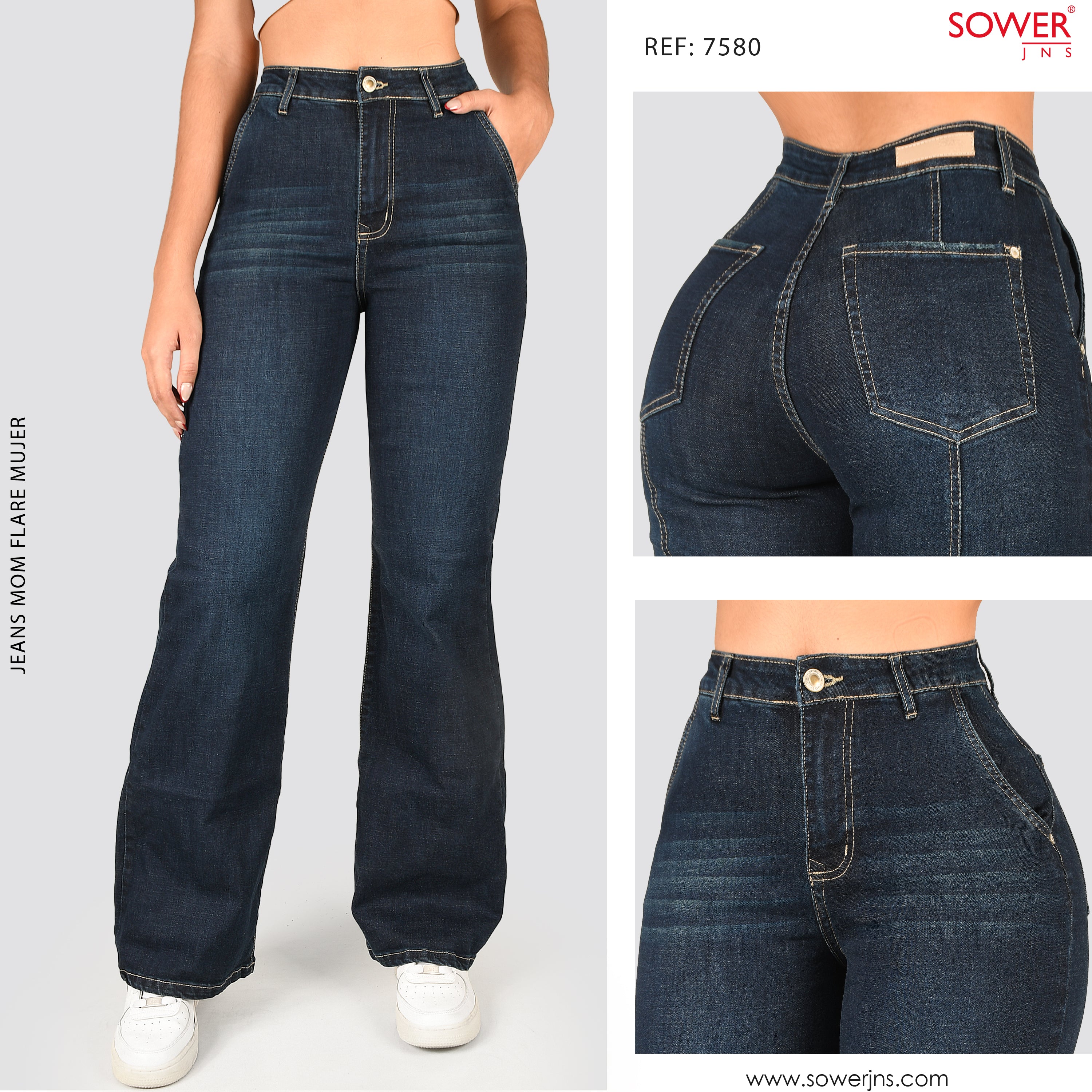 Jeans Mom Flare Tiro Alto S7580