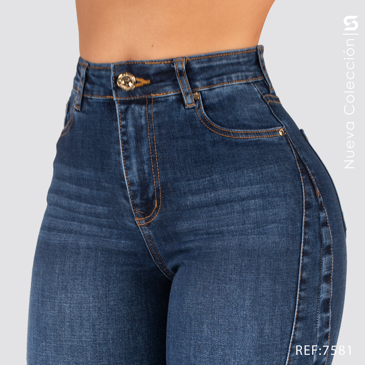 Jeans Mom Flare Tiro Alto S7581