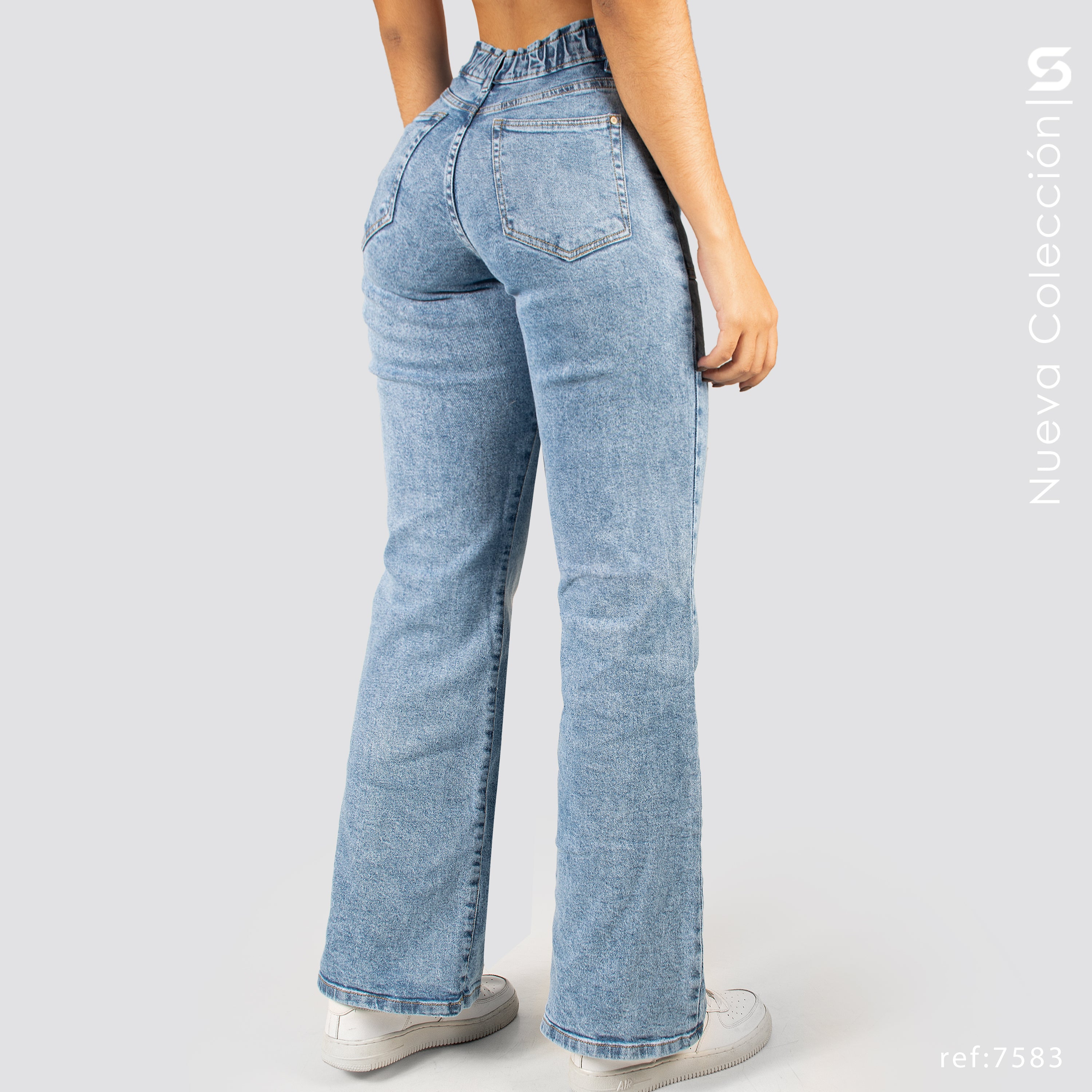 Jeans Mom Flare Tiro Alto S7583