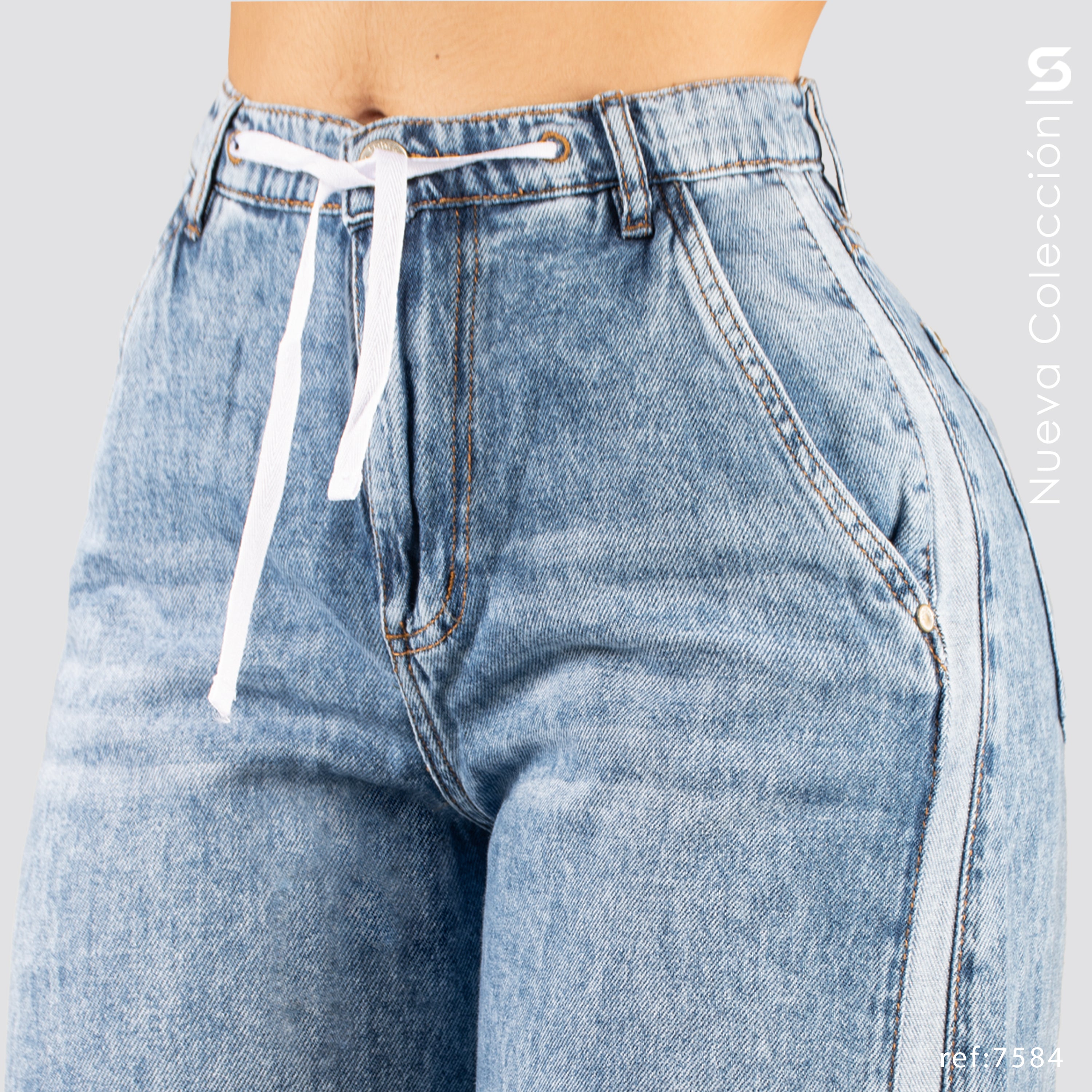 Jeans Mom Flare Tiro Alto S7584