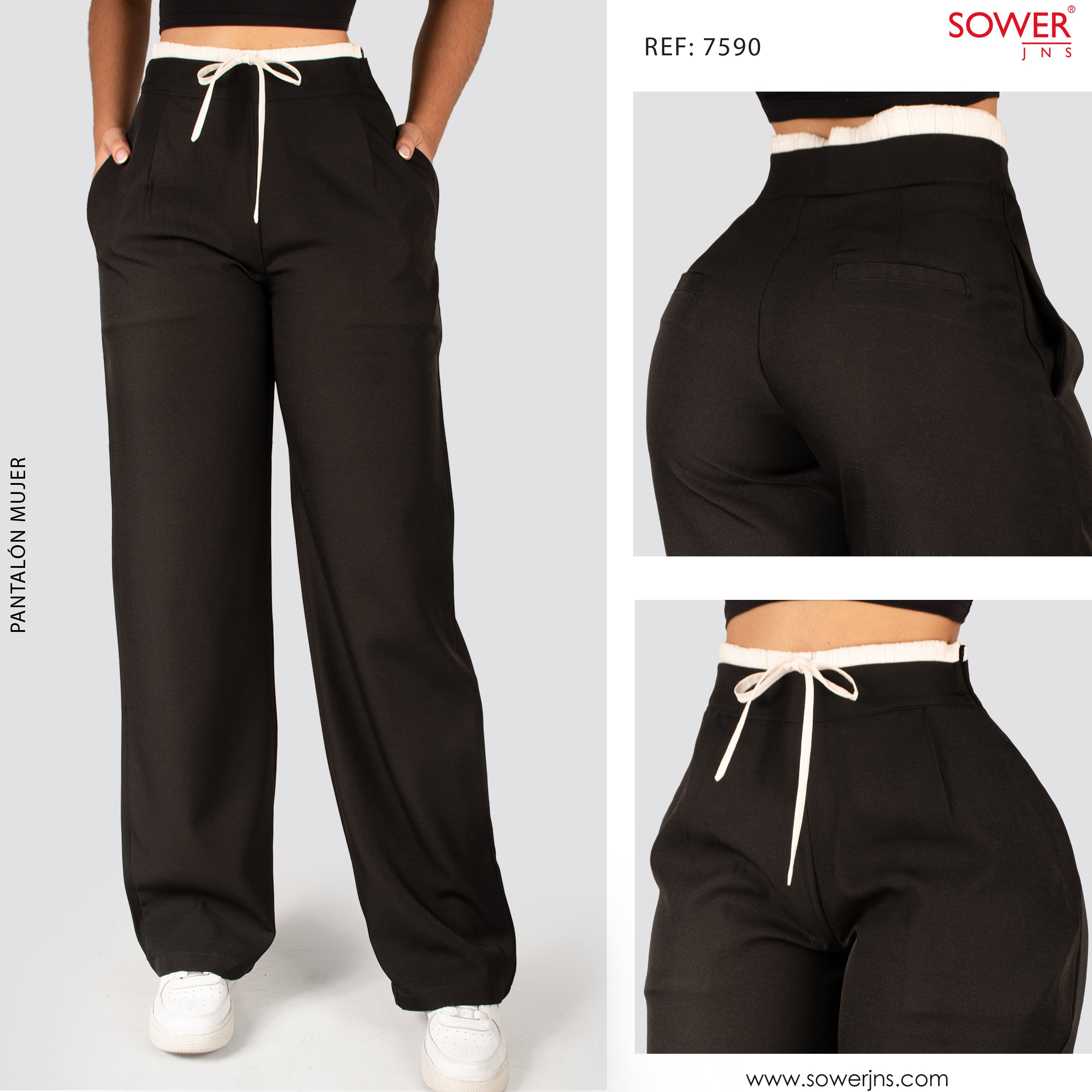 Pantalón Bota Recta Tiro Alto S7590