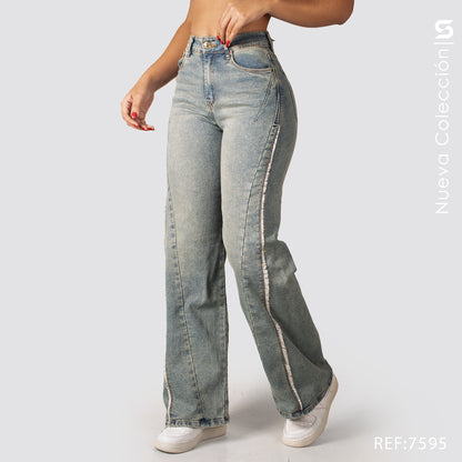 Jeans Mom Flare Tiro Alto S7595