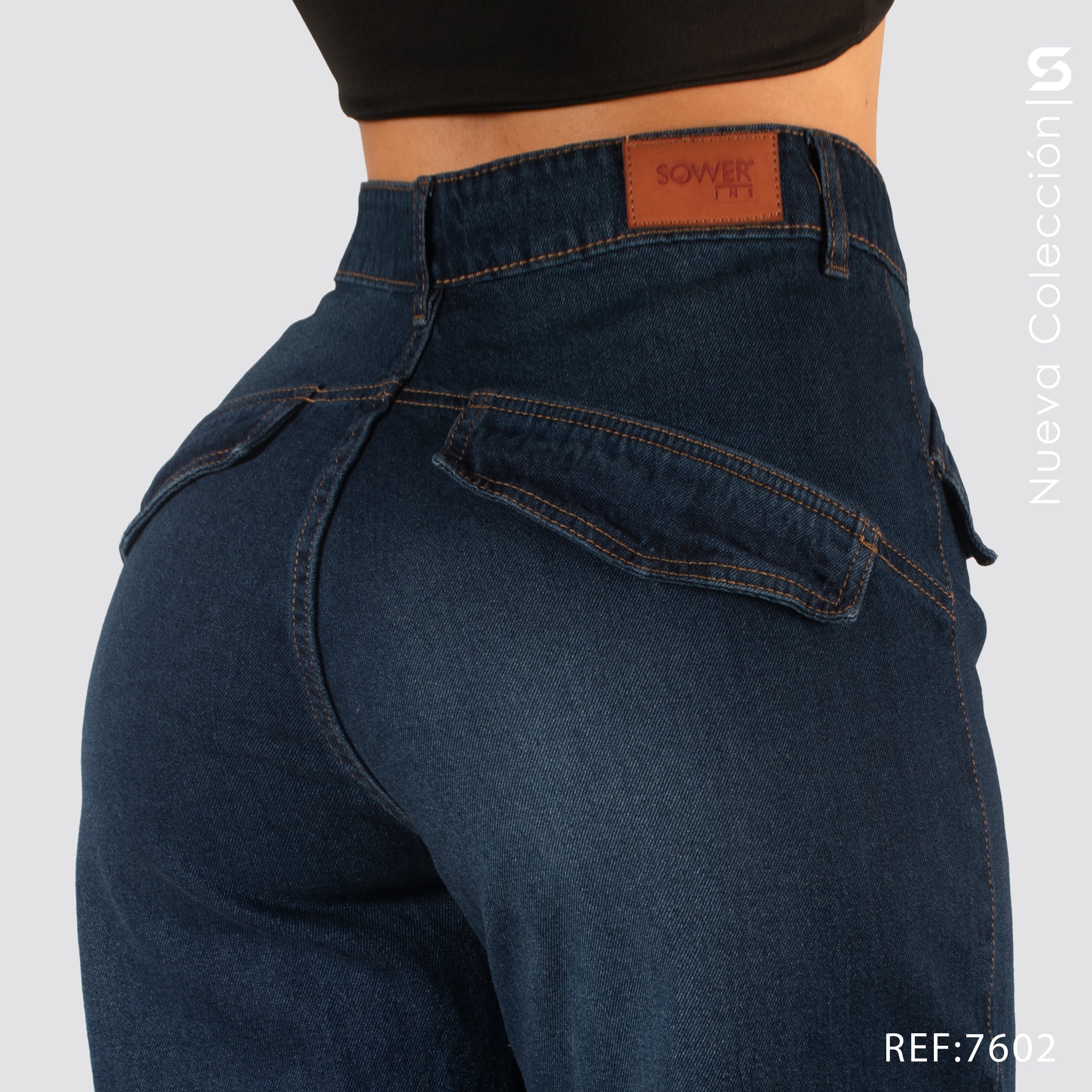 Jeans Mom Flare Rigido Tiro Alto 7602