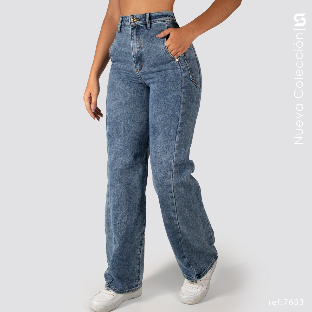 Jeans Mom Flare Tiro Alto 7603