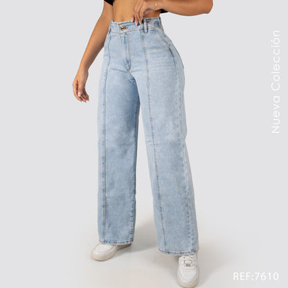 Jeans Mom Flare Tiro Alto 7610
