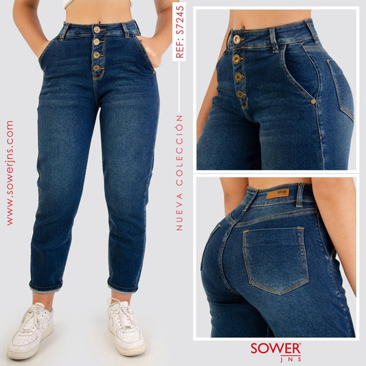 Mom Jeans Tiro Alto S7245